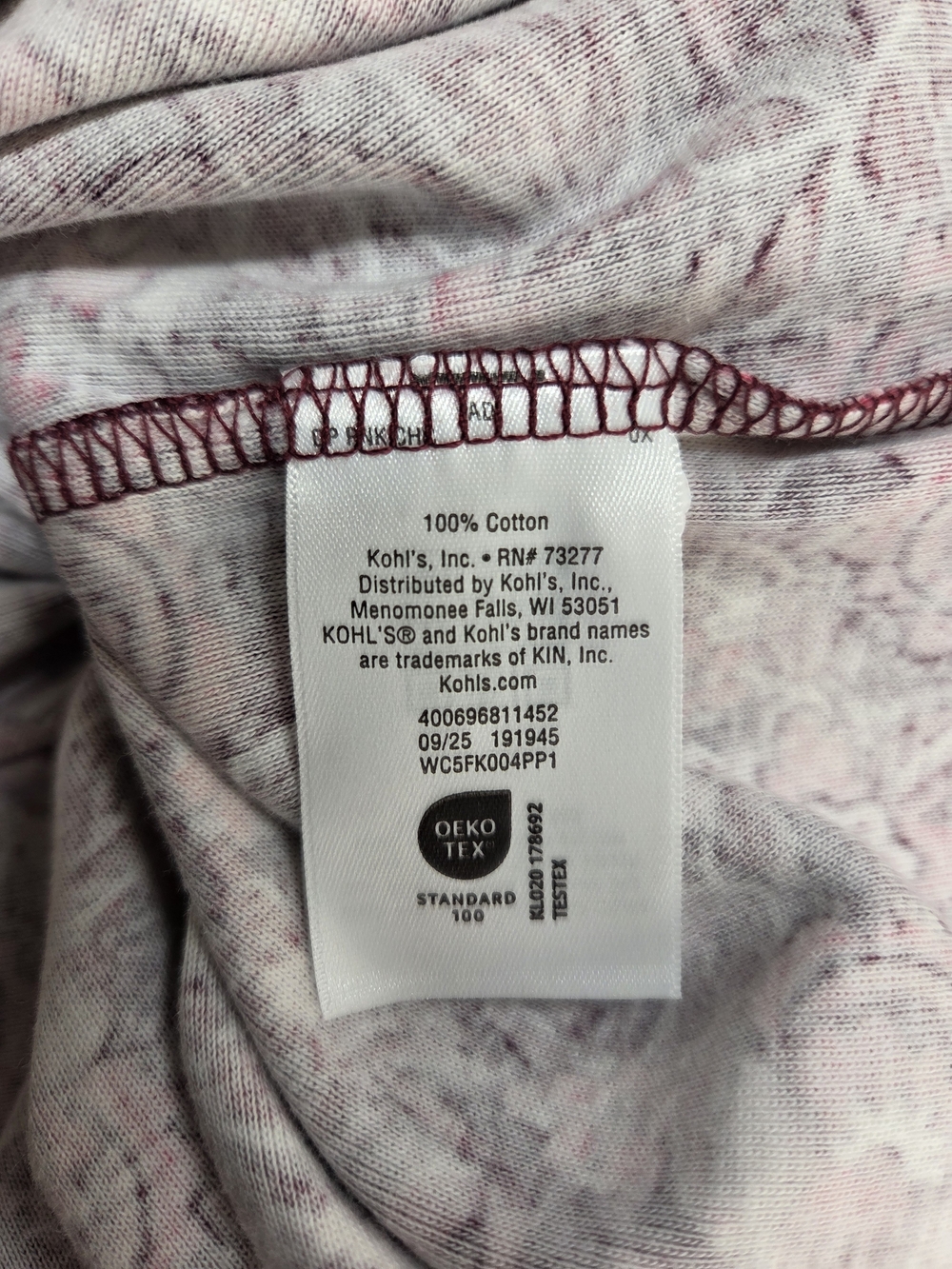 croft & barrow Burgundy and Pink Floral Short Sleeve Tee - Picture 7 of 10